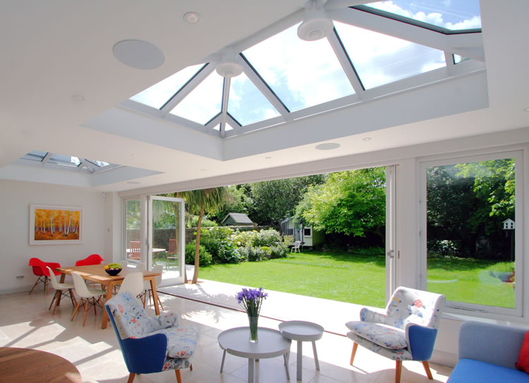 Conservatories Orangeries Roof Lanterns Hardwood Purpose Built Double Orangery With Views To Garden In South West London