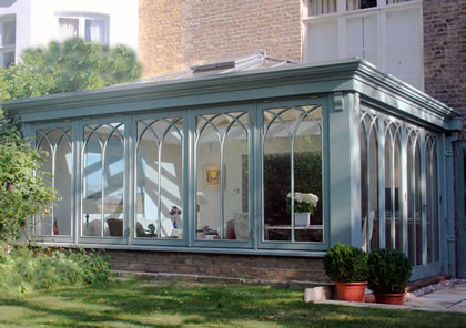 Gothic arched Orangery in Putney, South West London